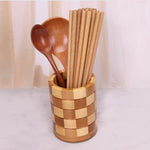 Bamboo Wooden Spoon Holder Utensil Holder (Without Utensil)