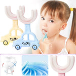 Silicone U Shaped Car Taxi Toddler Toothbrush For Kids