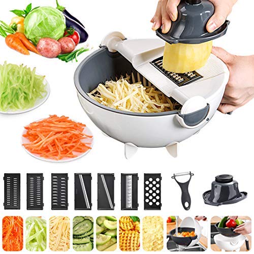 Multifunctional 9in1 Vegetable Cutter With Drain Basket