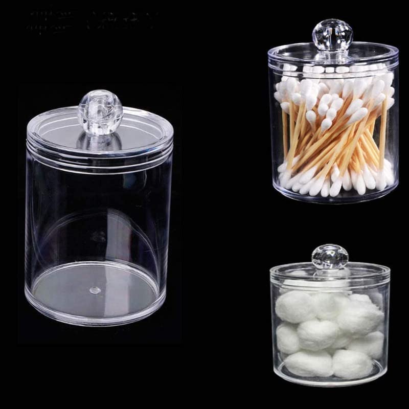 Multipurpose Transparent Cotton Swab Holder With Lid