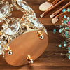 Multipurpose Round Shape Crystal And Gold Nug Pen Makeup Brush Holder