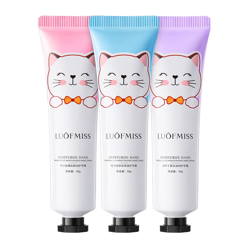 LUOFMISS Cute Kitty Anti Aging Hydrating Moisture Whitening Repair Fresh Lilac Moisturizing And Smoothing Hand Cream