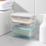 Multifunctional Soap Dispensers Box With Rolling Wheel Soap Draining Storage Box