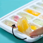 Silicone Half Moon D Shape Ice Cube Mold Tray With Lid