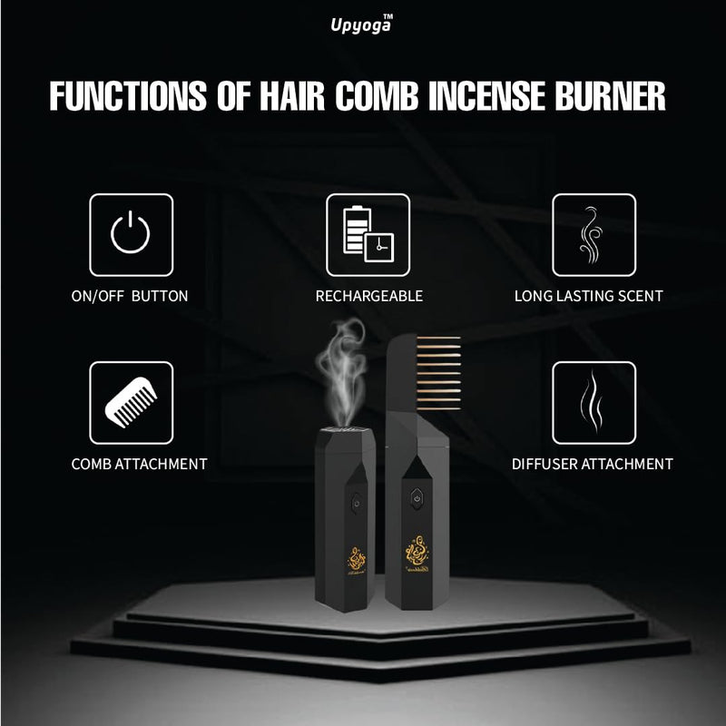 2 in 1 Hair Electronic Comb Incense Burner &amp; Home Diffuser Rechargeable