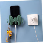 Wall Mount Cactus Mobile Phone Holder Organizer