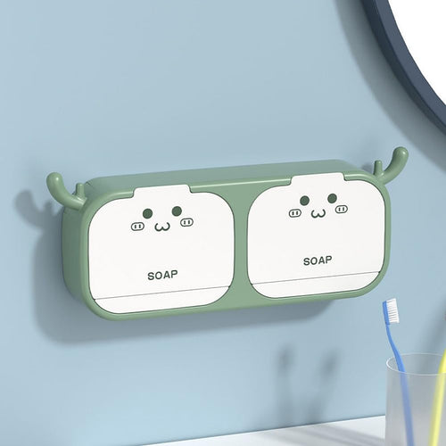 Cartoon Wall Mounted Flip-Top Soap Dish Holder