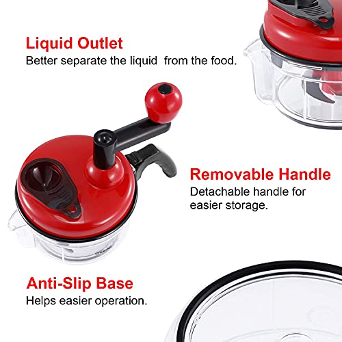 Hand Crank Food Processor Chopper For Vegetables