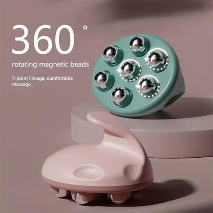 360 Degree Magnetic Roller Ball Hand Held Massager Easy Hand Grip Deep Tissue Massage Roller For Muscle Neck Foot Leg Thighs