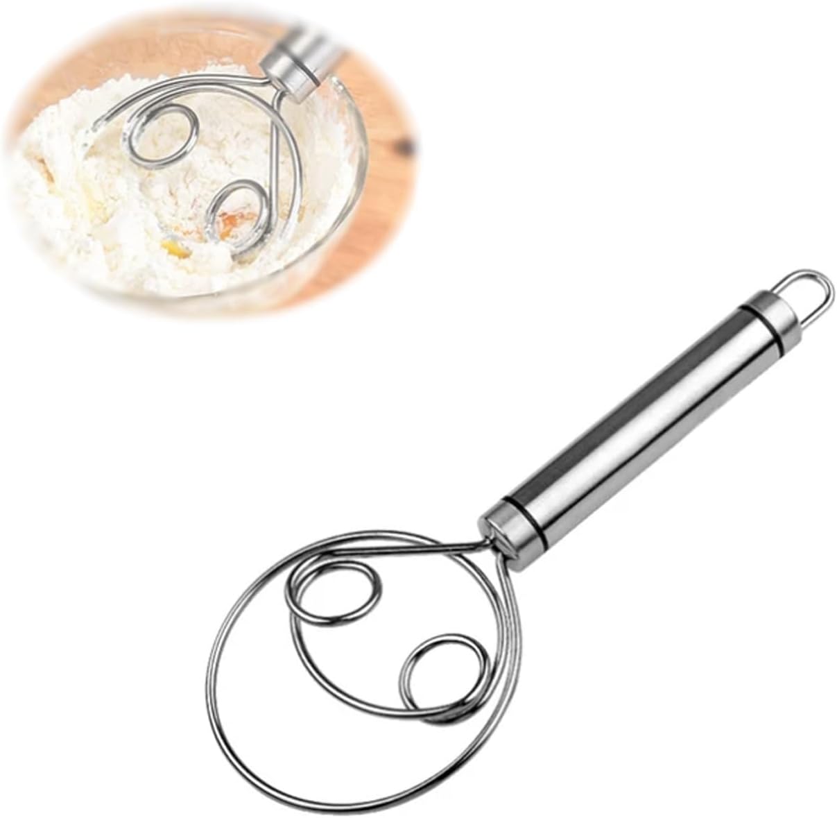 Multifunctional Stainless Steel Hand-Held Food Grade Dough Egg Mixer Double Circle