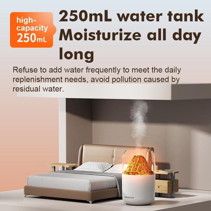 Portable USB Mini Colorful Volcano Mist Humidifier Diffuser Air Freshener