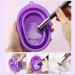 Silicone Foldable Makeup Brush Cleaning Pad Bowl