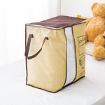 Multipurpose Non Woven Storage Bag Organizer With Handle Transparent Visual Window for Clothes & Blanket