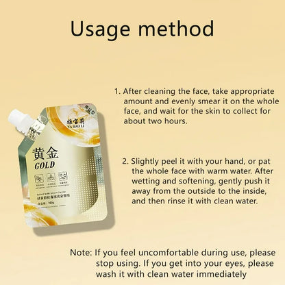 Retinol Gold Facial Mask Tear Off Mud Film Moisturizing Skin Care 100g