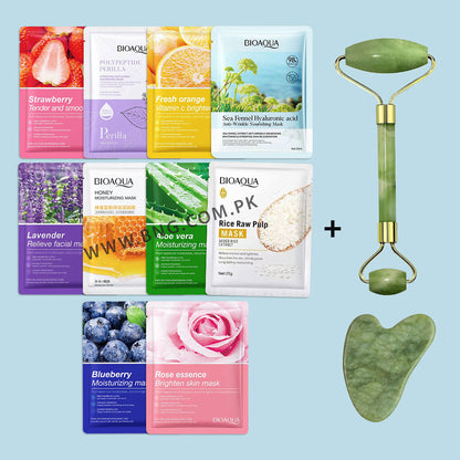 Bioaqua Ultimate Hydration Face Mask Sheets - Pack of 10 for Glowing Skin