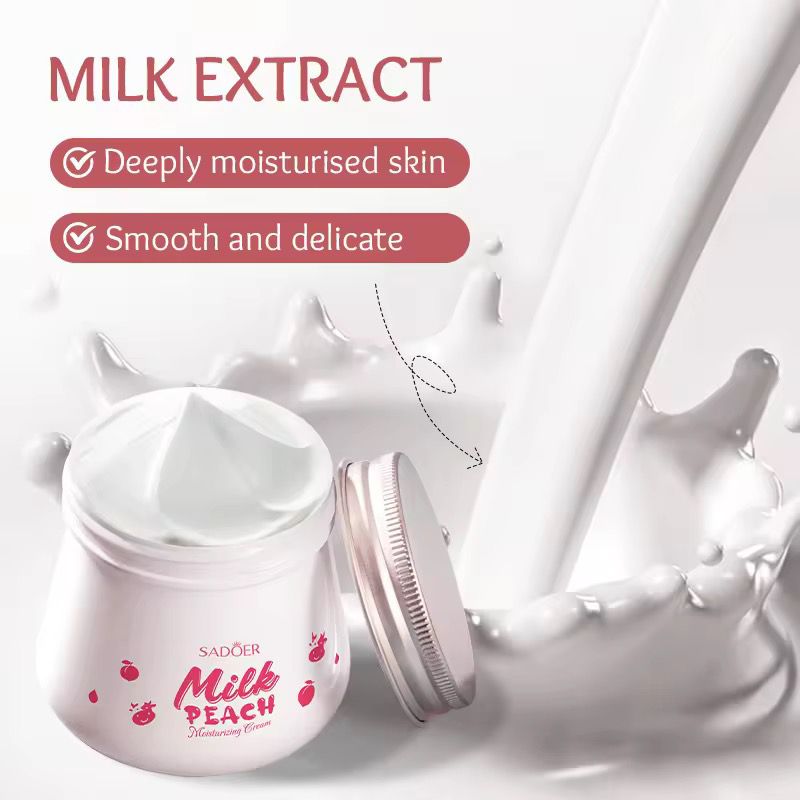SADOER Milk Peach Natural Organic Milk Moisturizing Facial Cream Whitening Brightening Smooth Beauty Face Cream