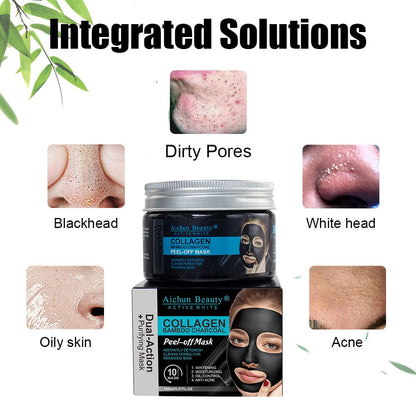 Aichun Beauty Dual Action Purifying Peel Off Mask Collagen Bamboo Charcoal 150ml