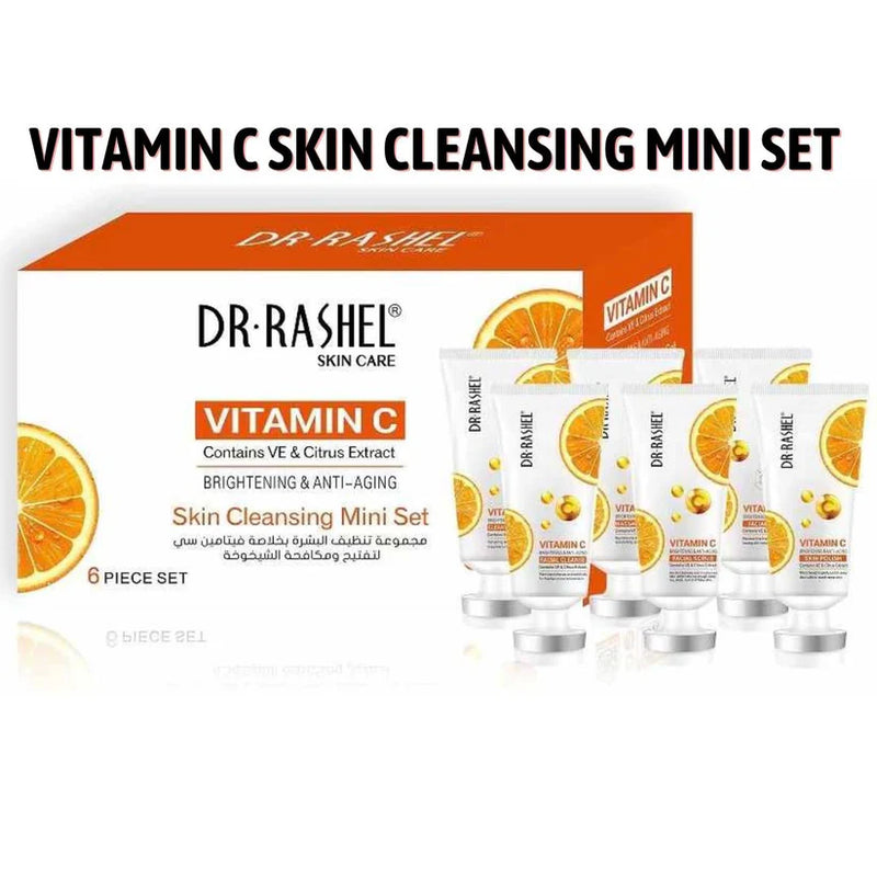 DR.Rashel 6 PC Vitamin C Brightening & Anti-Aging Skin Care Mini Set