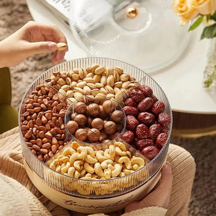 360 Rotatable 2 Layer Candy Nut Dry Fruit Storage Box Container