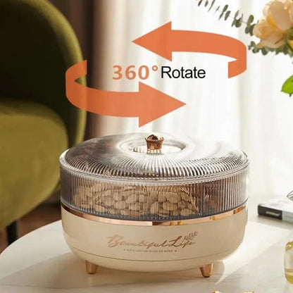 360 Rotatable 2 Layer Candy Nut Dry Fruit Storage Box Container