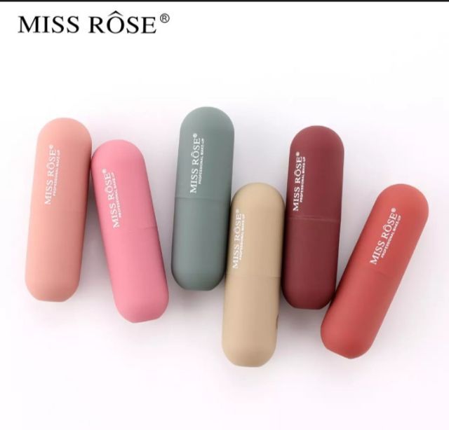 Miss Rose 6 Color Velvet Matte Lipstick  - Set Of 6pcs
