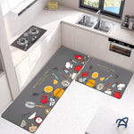 Set Of 2 Anti Slip Floor Mat Washable