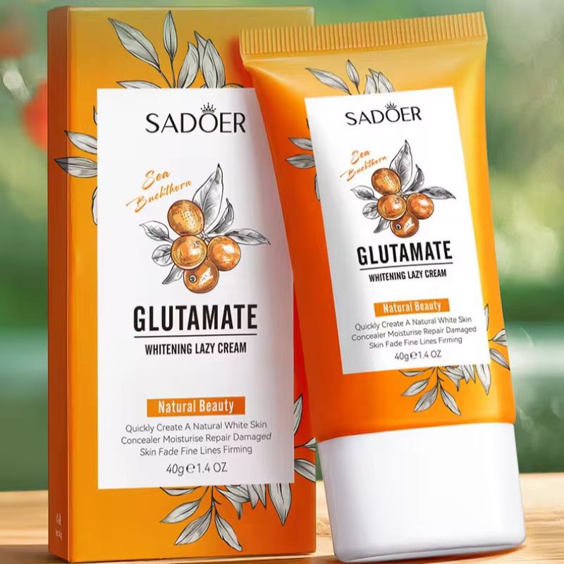 SADOER Face Cream Lotion Sea Buckthorn Glutamate Nourishing Tender Smooth Brightening Lazy Tone Up Cream
