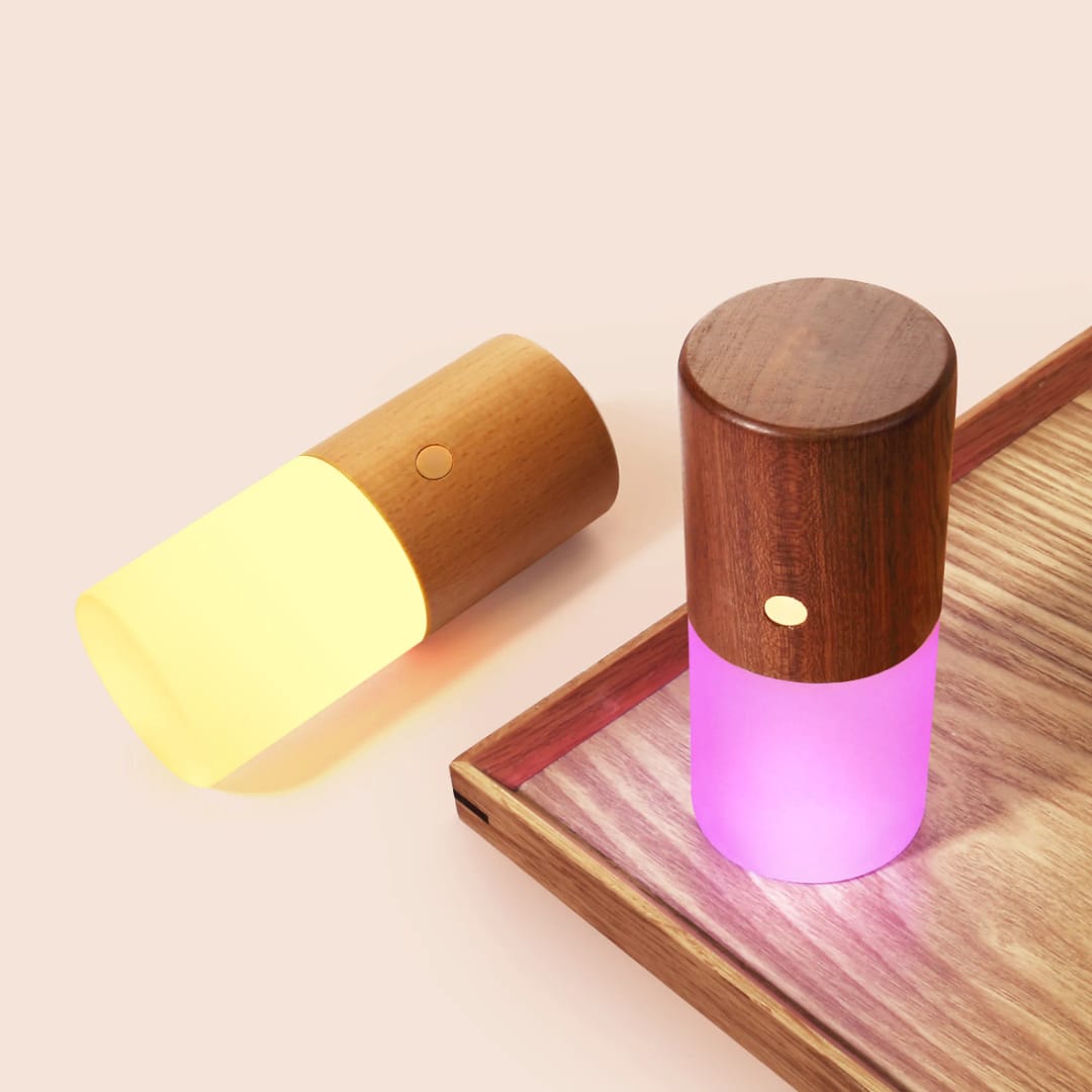 Wooden Gravity Base RGB Color Changing Atmosphere Night Light Lamp for Bedroom Living Room
