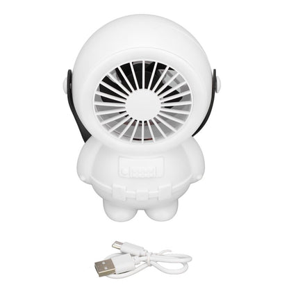 Mini Astronaut High Power USB Rechargeable Desktop Fan Big Size With Rainbow LED Light