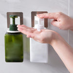 Multipurpose Self Adhesive Wall Mounted Shampoo Bottle Holder Shower Gel Bottle Rack Hook Pack of 2