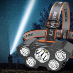 5 LED Headlight Flashlight USB Rechargeable Light with Flashing for Outdoor Climbing And Camping Light