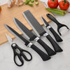 Non Stick With Stainless Steel Black Kitchen Knife 6Pcs Set