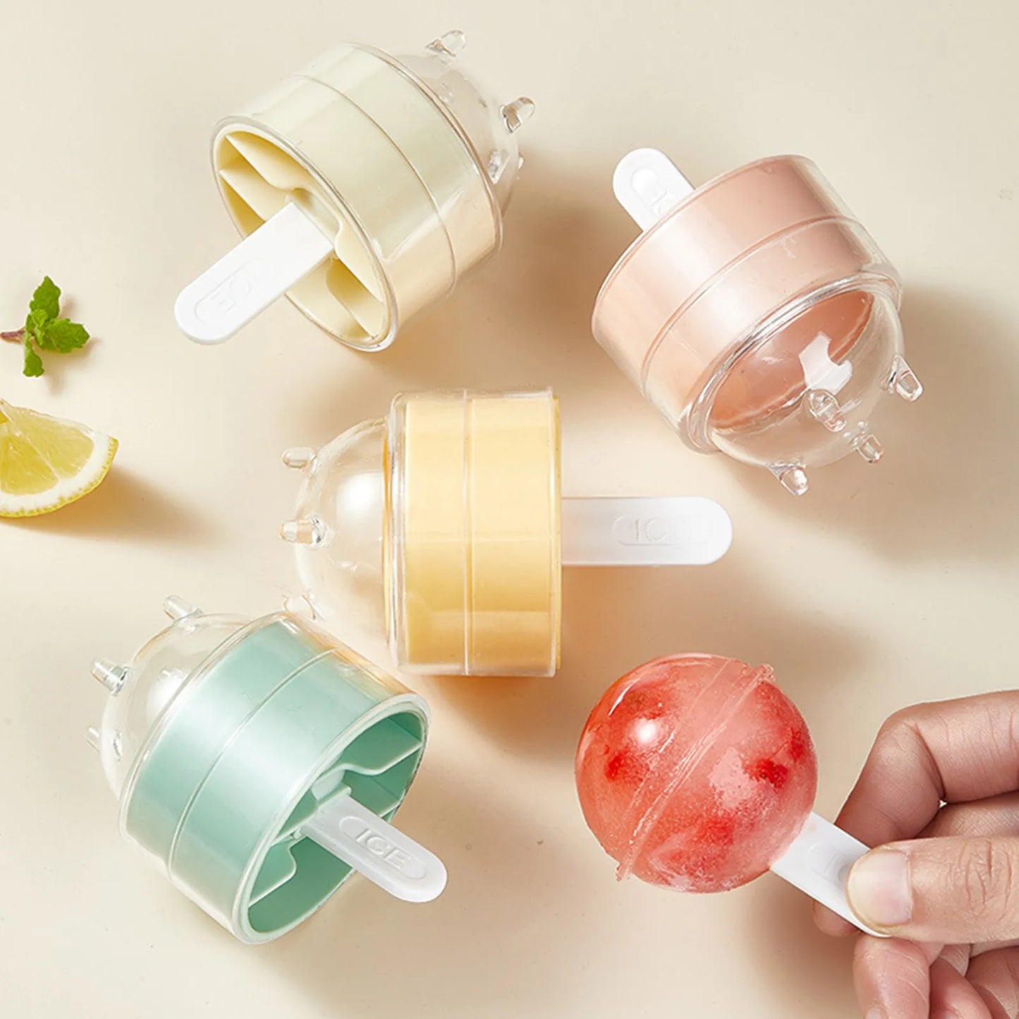 Popsicles Ice Ball Mold Easy Demolding Lollipop Ice Ball Making Mold Pack Of 4