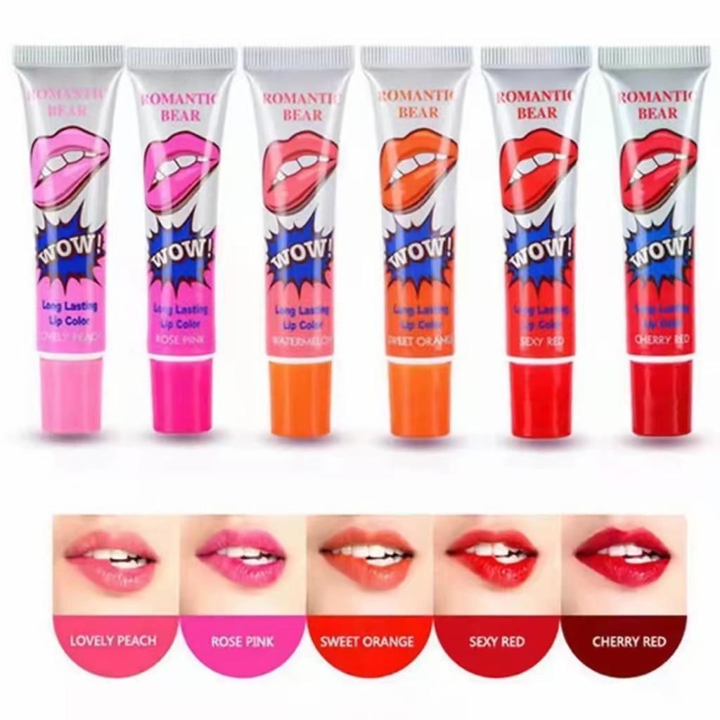Romantic Bear 6 Colors Peel Off Magic Matte Sexy Red Lip Gloss