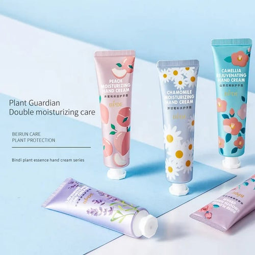 BPDE Rose Chamomile Juicy Peach Moisturizing Nourishing Oil Controil Anti Bacterial Tube Hand Cream