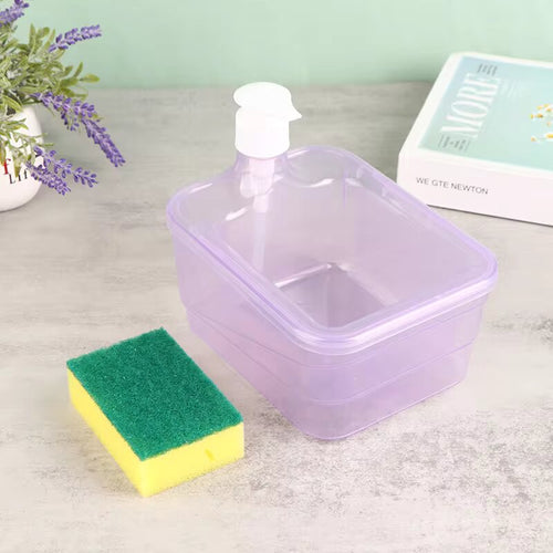 Soap Dispenser With Sponge Holder Square Shape Large Capacity