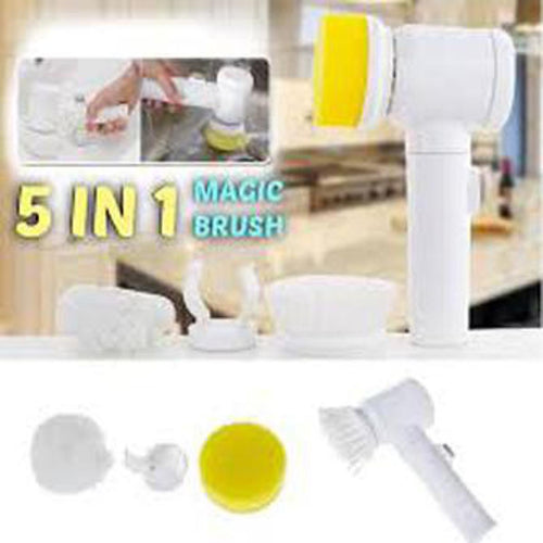 Multifunctional 5in1 Magic Brush Nylon Bathtub Electric Home Hotel Cleaning Tub Sink Shower Toilet Bath