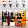 Oil And Vinegar Bottle And Spice Seasoning Jar With Spoon Pack Of 5pcs Set