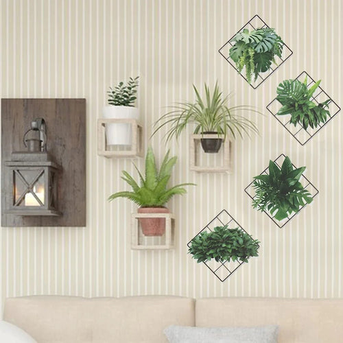 3D Plants Wall Stickers 12*12 Inch Pack Of 4