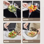 Multifunctional Acrylic Drain Bowl Transparent Strainer Basket Drain Bowl With Funnel