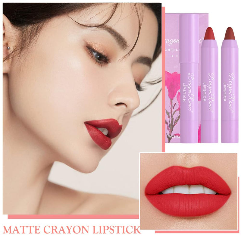 Dragon Ranee Light Luxury Nude Matte Lipstick Lip Crayon 3Pcs Set