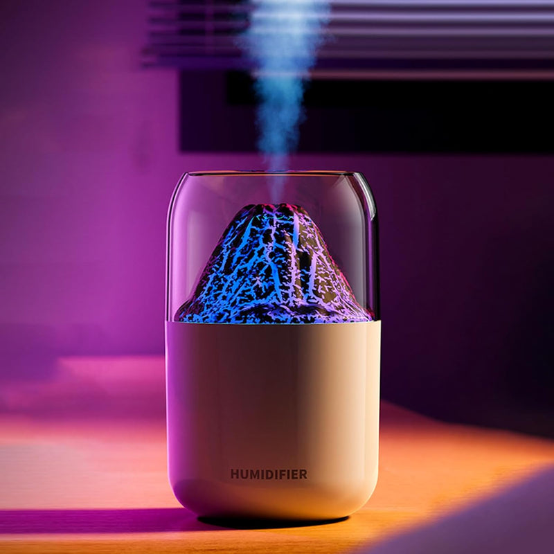 Portable USB Mini Colorful Volcano Mist Humidifier Diffuser Air Freshener