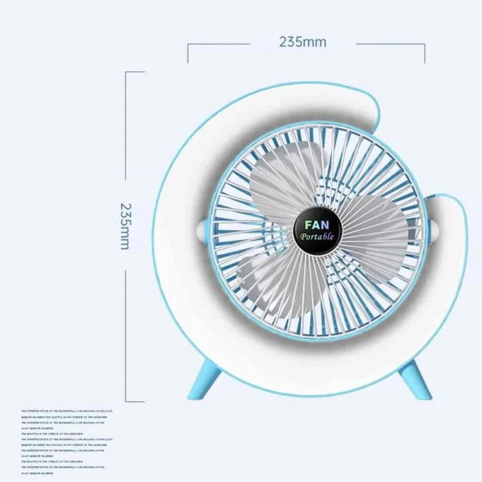 Multifunctional USB Charging Desktop Portable Floor Mounted Fan With RGB Light