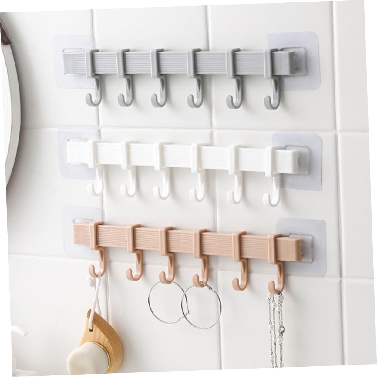 Multifunction Storage Hook Cupboard Organizer Storage Rack 6 Hook