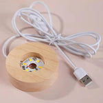 Galaxy Projector USB 3D Solar System Crystal Ball Lamp With Wooden Base Led Display Stand