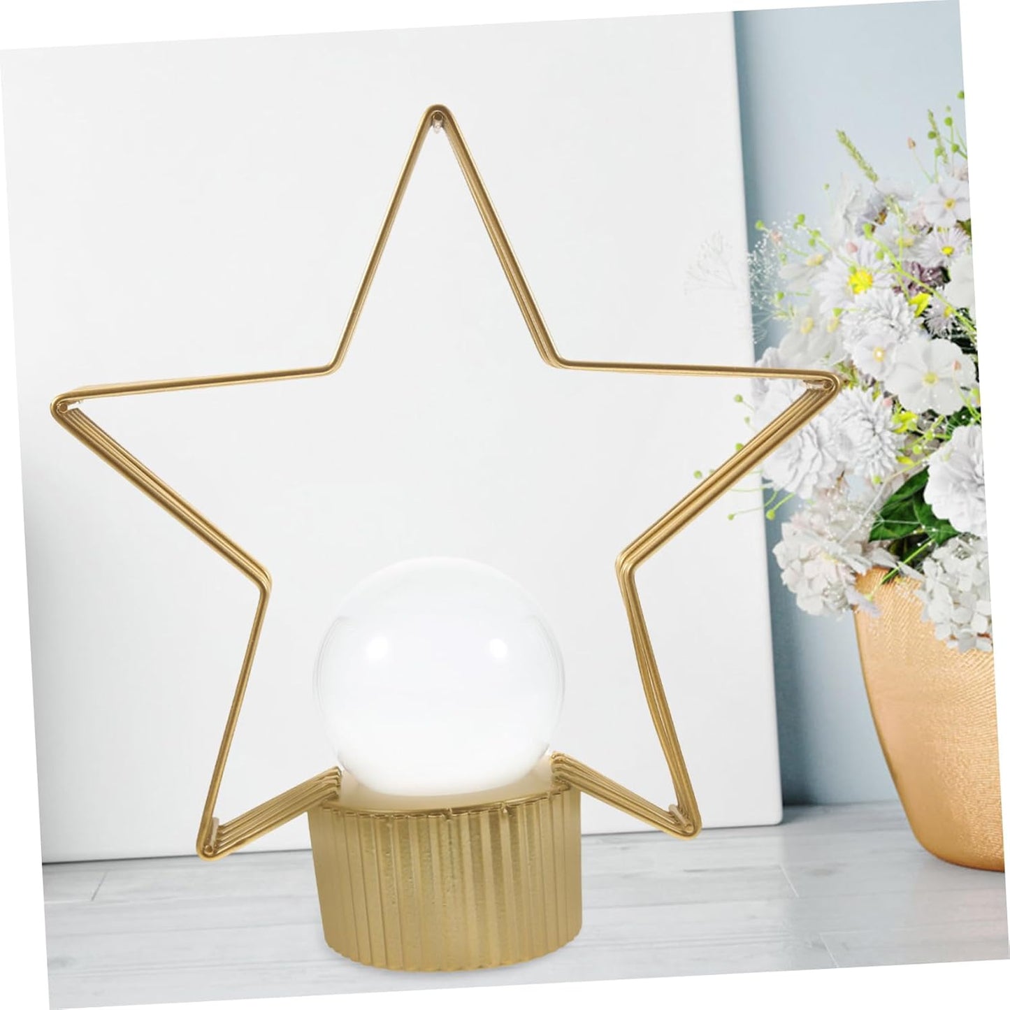 Luxury Star Shape Metal Ornament With Crystal Ball Unique Design For Table Decor