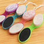 4in1 Pedicure Brush Paddle Kit Tool with Pumice Stone Foot Hand Toe Foot File Nail Cleaning Brush