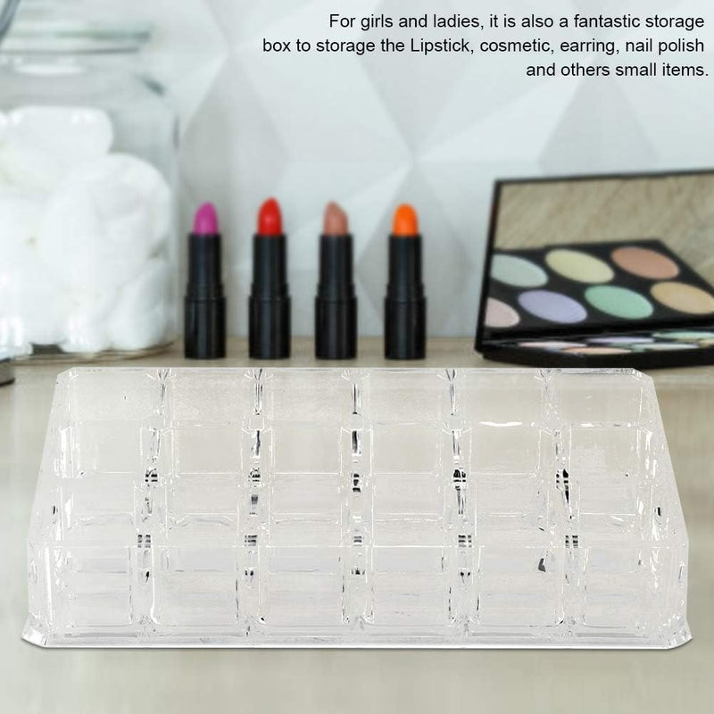 Lipstick Storage Box with 18 Grids, Transparent Acrylic Lipstick Display Stand, Cosmetic Makeup Organizer, Lipstick Holder Lipstick, Jewelry