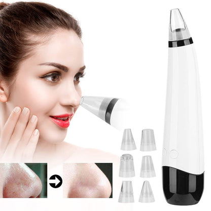 Portable Black Heads Remover Vacuum Pore Facial Cleaner With 6 Replaceable Suction Probes Devices