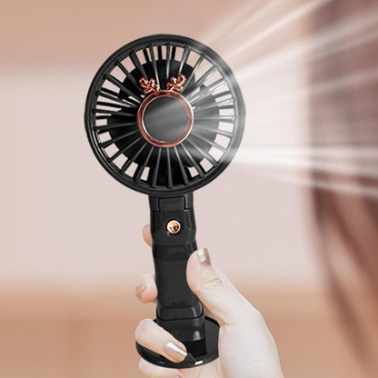 Portable Handheld Fan 3 Adjustable Modes Rechargeable Personal Fan Compact with Phone Holder Desk Fan